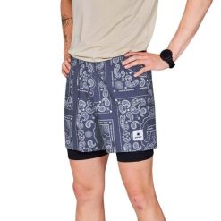 Krótka 2 w 1 Saysky Pace 5". Niebieskie szorty męskie SAYSKY, na lato, bez wzorów. Za 329.95 zł.