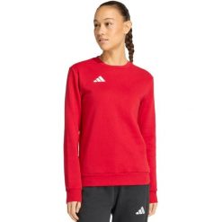 Bluza damska adidas Entrada 26 Sweat Top. Czerwone bluzy bez kaptura damskie Adidas, z bawełny. Za 134.99 zł.