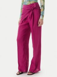 Marella Spodnie materiałowe Solista 2613131114 Różowy Relaxed Fit. Czerwone spodnie materiałowe damskie Marella, bez wzorów, ze lnu. Za 969.99 zł.