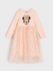 Sukienka z tiulem Minnie Mouse - różowy. Czerwone sukienki dziewczęce Sinsay, bez wzorów, z tiulu, bez ramiączek. Za 35.99 zł.