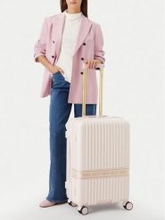 Nine West Walizka średnia CEO-NW-M-003-10 Różowy jasny. Czerwone walizki Nine West, bez wzorów, z tworzywa sztucznego, średnie. Za 359.99 zł.