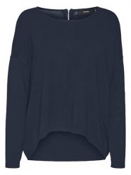 Vero Moda Sweter w kolorze granatowym rozmiar: XS. Niebieskie swetry klasyczne damskie Vero Moda, xs, z włókna, bez kołnierzyka. Za 61.46 zł.