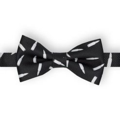 Mucha Męska, Czarna w Białe Naboje, Bez Poszetki -EM Men's Accessories. Białe krawaty i muchy męskie Em men's accessories, bez wzorów, eleganckie. Za 49.99 zł.