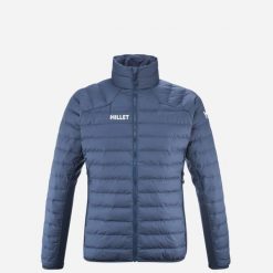Kurtka puchowa - Trekking męski FITZ ROY WARM. Niebieskie kurtki męskie Millet, m, bez wzorów, z materiału, sportowe, bez kaptura. Za 969.90 zł.