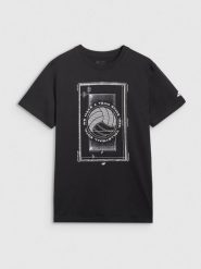 4F T-shirt regular z nadrukiem siatkarskim męski - czarny XXL. Czarne t-shirty męskie 4f, l, bez wzorów, z bawełny, bez kołnierzyka. Za 69.99 zł.