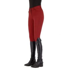 Damskie spodnie jeździeckie o pełnej przyczepności Euro-Star Arista Fashion Diam. Czerwone spodnie materiałowe damskie EURO-STAR, bez wzorów, retro. Za 785.50 zł.