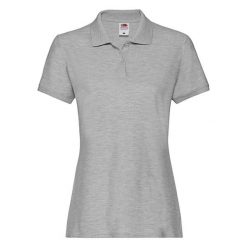 Damska Koszulka Polo Z Bawełny Premium. Szare bluzki sportowe damskie Fruit of the Loom, m, bez wzorów, z bawełny, bez ramiączek. Za 80.99 zł.