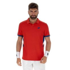 Koszulka tenisowa męska Lotto Squadra III Polo. Czerwone koszulki polo męskie Lotto, m, bez wzorów, bez ramiączek. Za 170.00 zł.