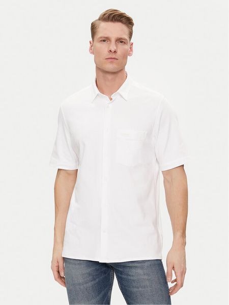Calvin Klein Koszula K10K112708 Biały Regular Fit. Białe koszule męskie CALVIN KLEIN, m, bez wzorów, z bawełny, bez kołnierzyka, bez ramiączek. Za 239.99 zł.