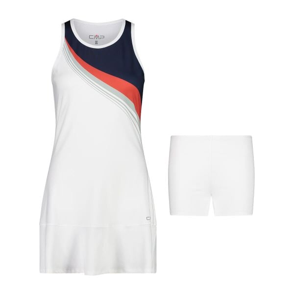 Damska sukienka 2 w 1 CMP. Białe sukienki damskie CMP, l, bez wzorów, sportowe, bez kołnierzyka, bez ramiączek, sportowe. Za 327.00 zł.