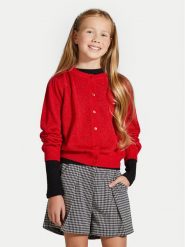 Coccodrillo Kardigan ZC4172201EJG Czerwony Regular Fit. Czerwone swetry dziewczęce COCCODRILLO, bez wzorów, z syntetyku, bez kołnierzyka. Za 69.90 zł.