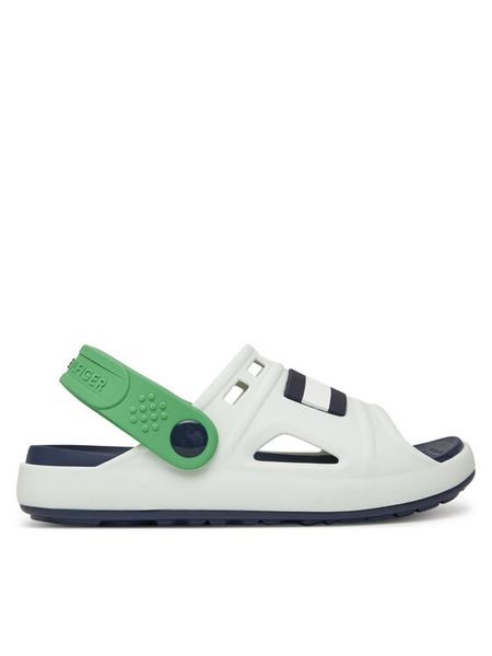 Tommy Hilfiger Sandały T3X2-33905-0083X S Biały. Białe sandały chłopięce Tommy Hilfiger, z tworzywa sztucznego, bez zapięcia. Za 129.99 zł.