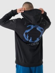 4F Bluza dresowa nierozpinana z kapturem męska - czarna S. Czarne bluzy sportowe męskie 4f, bez wzorów, z bawełny, klasyczne, bez kołnierzyka, bez ramiączek. W wyprzedaży za 79.99 zł.