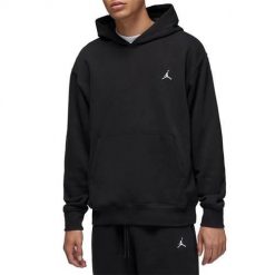 Bluza sportowa męska Nike Jordan Essential Fleece Pullover Hoodie. Czarne bluzy sportowe męskie Nike, bez wzorów, sportowe, bez kołnierzyka, bez ramiączek. Za 453.00 zł.