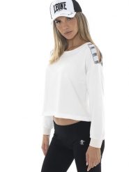 Bluza lekki z ściągacze na co dzień na siłownię. Białe bluzy bez kaptura damskie LEONE 1947 APPAREL, m. Za 273.65 zł.