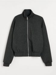 Bluza w paski z domieszką wiskozy - szary. Szare bluzy bez kaptura damskie Sinsay, l, z wiskozy. Za 59.99 zł.