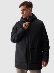 4F Parka przejściowa membrana 8000 męska - czarna XL. Czarne parki męskie 4f, na zimę, m, bez wzorów, z dzianiny. W wyprzedaży za 249.99 zł.