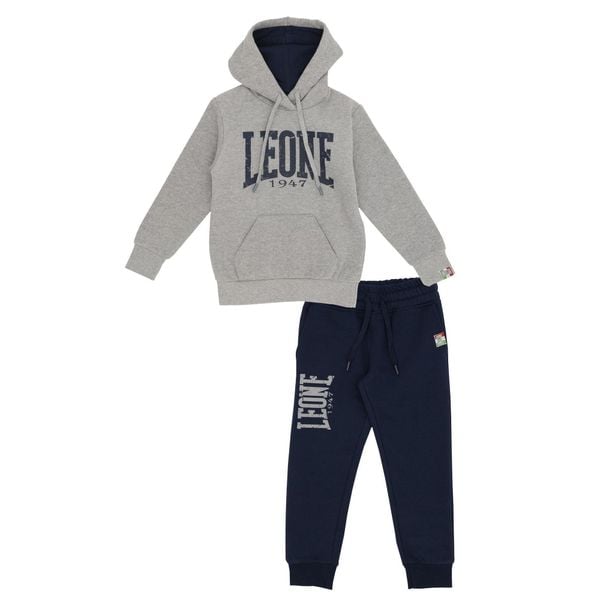 Bluza z kaptur na co dzień na siłownię. Szare spodnie dresowe damskie LEONE 1947 APPAREL, bez wzorów, z bawełny. W wyprzedaży za 136.83 zł.