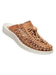 Keen Skórzane klapki "Uneek - Limited Edition" w kolorze jasnobrązowym rozmiar: 40. Brązowe klapki damskie Keen, bez wzorów, ze skóry, bez obcasa. Za 330.45 zł.