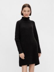 Pieces Sukienka dzianinowa Ellen 17119500 Czarny Regular Fit. Czarne sukienki damskie Pieces, xs, bez wzorów, z dzianiny, bez kołnierzyka, bez ramiączek. Za 99.99 zł.