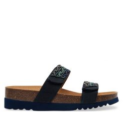 Klapki Scholl. Niebieskie klapki damskie Scholl, bez wzorów, bez obcasa. Za 269.99 zł.