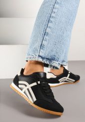 Czarne Sneakersy Typu Klasyczne Tenisówki Zdobione Przeszyciami Zardiva. Czarne trampki i tenisówki damskie Renee, z aplikacjami, z jeansu. Za 69.99 zł.