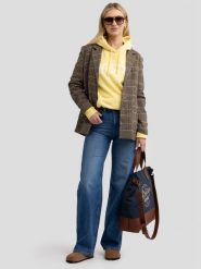 Bluza damska z kapturem z logo BIG STAR żółta Rubialsana 201. Żółte bluzy z kapturem damskie Big Star, na lato, l, z bawełny. W wyprzedaży za 99.99 zł.