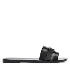 Klapki Melissa. Czarne klapki damskie Melissa, bez wzorów, bez obcasa. Za 229.99 zł.
