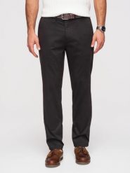 Jednolite męskie spodnie chino REGULAR FIT – czarne V5 - Rozmiar: L. Czarne spodnie materiałowe męskie Ombre Clothing, z aplikacjami, z bawełny, biznesowe. W wyprzedaży za 237.99 zł.