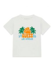 Guess T-Shirt N6GI09 K8HM4 Biały Regular Fit. Białe t-shirty chłopięce Guess, z aplikacjami, z bawełny, bez ramiączek. Za 84.99 zł.