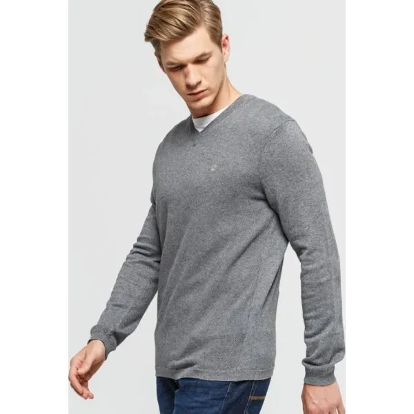 Timberland Sweter Jones Brook V Neck Sweater , szary, rozmiar S. Szare swetry męskie Timberland, l, bez wzorów, z bawełny, bez kołnierzyka. Za 429.99 zł.