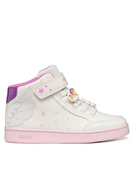 Geox Sneakersy J Eclyper Girl J66LRA 0BCQ6 C0653 M Biały. Białe buty sportowe dziewczęce Geox, bez wzorów, ze skóry, bez zapięcia. Za 229.99 zł.