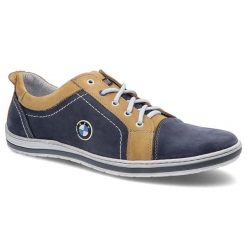 Półbuty męskie Avanti, sznurowany fason niska cholewka łączone materiały elastyczna lekka podeszwa wygodne dopasowanie, niebiesko-żółte, 422-07. Niebieskie buty wizytowe męskie Avanti, ze skóry, bez zapięcia. Za 159.00 zł.