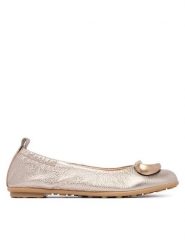 Hispanitas Baleriny HV263931 C002 Złoty. Żółte baleriny damskie Hispanitas, bez wzorów, ze skóry, bez obcasa. Za 479.99 zł.