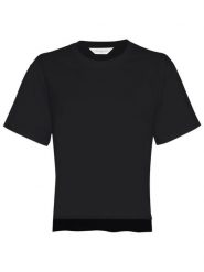 MOSS COPENHAGEN Koszulka "Reinike" w kolorze czarnym rozmiar: M/L. Czarne bluzki damskie MOSS COPENHAGEN, l, bez wzorów, z bawełny, bez kołnierzyka, bez ramiączek. Za 114.17 zł.