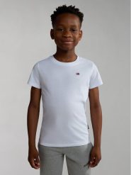 Napapijri T-Shirt NP0A4GEH S Biały Regular Fit. Białe t-shirty chłopięce Napapijri, bez wzorów, z bawełny, bez ramiączek. Za 69.99 zł.