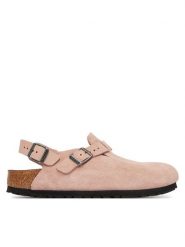 Birkenstock Sandały Tokio 1031636 Różowy. Czerwone sandały damskie Birkenstock, bez wzorów, ze skóry, bez obcasa, na płaskiej podeszwie. Za 719.99 zł.