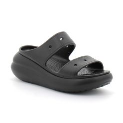 Klapki damskie na platformie Crocs CRUSH. Czarne klapki damskie Crocs, bez wzorów, bez obcasa, na platformie. W wyprzedaży za 199.00 zł.