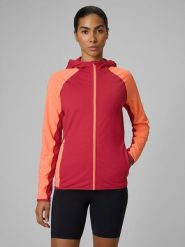 4F Bluza trekkingowa slim z kapturem damska - czerwona S. Czerwone bluzy z kapturem damskie 4f, s. Za 249.99 zł.