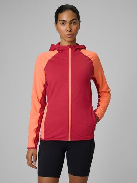 4F Bluza trekkingowa slim z kapturem damska - czerwona S. Czerwone bluzy z kapturem damskie 4f, s. Za 249.99 zł.