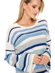 Heine Sweter w kolorze kremowo-niebieskim rozmiar: 50. Niebieskie swetry klasyczne damskie Heine, bez kołnierzyka. Za 86.99 zł.