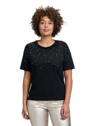 CARTOON Koszulka w kolorze czarnym rozmiar: 40. Czarne bluzki damskie Cartoon, bez wzorów, z bawełny, bez kołnierzyka. Za 78.66 zł.