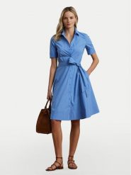 LAUREN RALPH LAUREN Sukienka koszulowa 200748950017 Niebieski Regular Fit. Niebieskie sukienki damskie Lauren Ralph Lauren, bez wzorów, z bawełny, bez kołnierzyka, bez ramiączek, koszulowe. Za 909.99 zł.