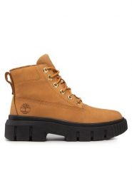 Timberland Trzewiki Greyfield Leather Boot TB0A5RP4231 Brązowy. Brązowe botki damskie Timberland, z nubiku, bez obcasa, na płaskiej podeszwie, bez zapięcia. Za 539.99 zł.