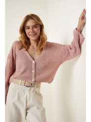 Happiness Istanbul Kardigan w kolorze jasnoróżowym rozmiar: onesize. Różowe kardigany damskie Happiness Istanbul, bez wzorów, ze splotem. Za 92.42 zł.