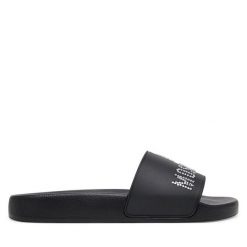 Klapki LOVE MOSCHINO. Czarne klapki damskie Love Moschino, bez wzorów, bez obcasa. Za 519.99 zł.