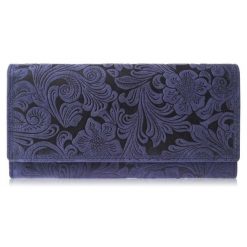 Portfel skórzany vintage PAOLO PERUZZI T-25-DB granatowy. Niebieskie portfele damskie Paolo Peruzzi, bez wzorów, ze skóry. Za 99.99 zł.