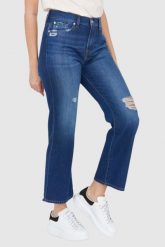 7 FOR ALL MANKIND Granatowe jeansy z rozszerzoną nogawką Riley Ankle Boot. Niebieskie jeansy damskie 7 FOR ALL MANKIND. W wyprzedaży za 599.99 zł.