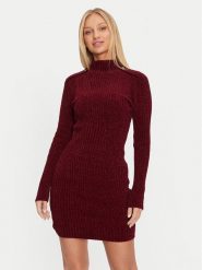 Guess Sukienka dzianinowa Keily W4BK27 Z3JE0 Bordowy Regular Fit. Czerwone sukienki damskie Guess, xl, z aplikacjami, z dzianiny, bez kołnierzyka, bez ramiączek. Za 359.99 zł.
