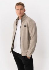 Bluza ze stójką B-WILL. Białe bluzy bez kaptura męskie Volcano, m, z dzianiny. Za 169.99 zł.